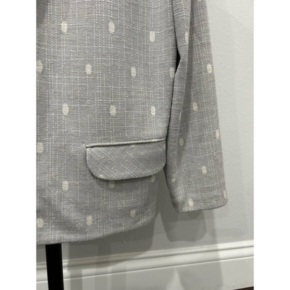 Vintage Herman Marcus Dallas Blazer Jacket Size 12 Gray Polka Dot Pattern - Picture 4 of 7